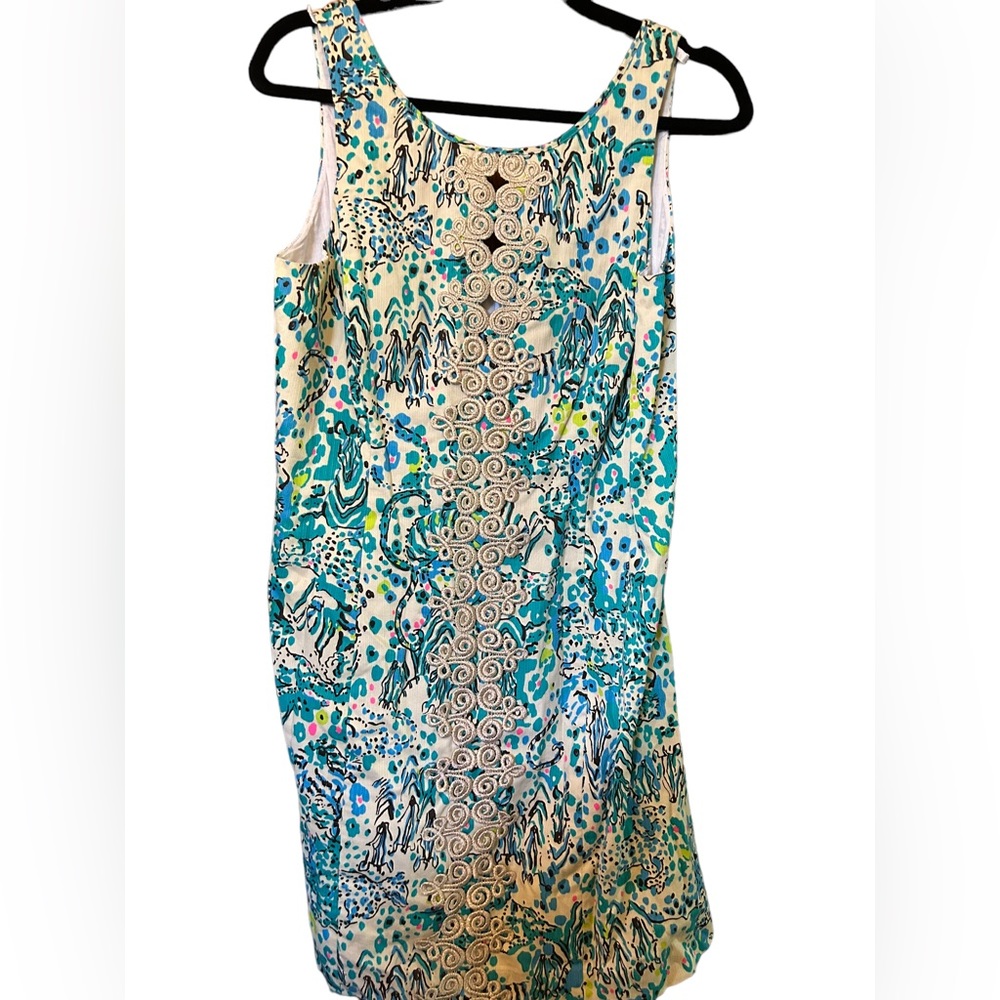 Lilly Pulitzer Ember Shift Dress Sea Oats Escapade size 10, cotton, lined